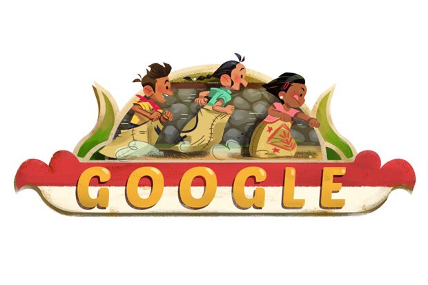 Ikut Ramaikan HUT Ke-73 RI, Google Hadirkan Doodle Balap Karung