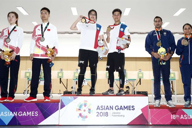 Catat Rekor Asian Games, Duet Taiwan Raih Emas Pertama Menembak