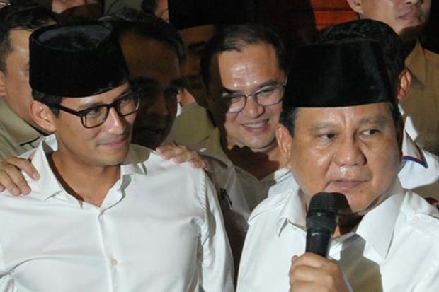 Survei LSI: Sandiaga Dongkrak Elektabilitas Prabowo