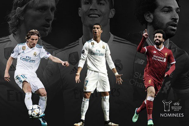 Ronaldo,Modric, Salah, Bersaing di 3 Besar Pemain Terbaik Eropa 2017/2018
