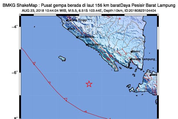 Ini Penjelasan PVMBG Terkait Gempa di Pesisir Barat Lampung