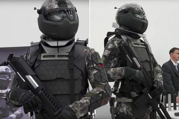 Militer Rusia Uji Coba Baju Perang Tentara Super Exoskeleton