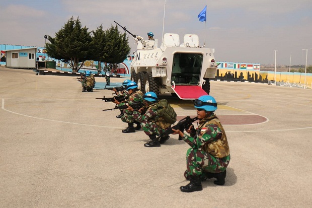 Pasukan Garuda Latihan Bersama Tentara Sektor Timur UNIFIL di Lebanon