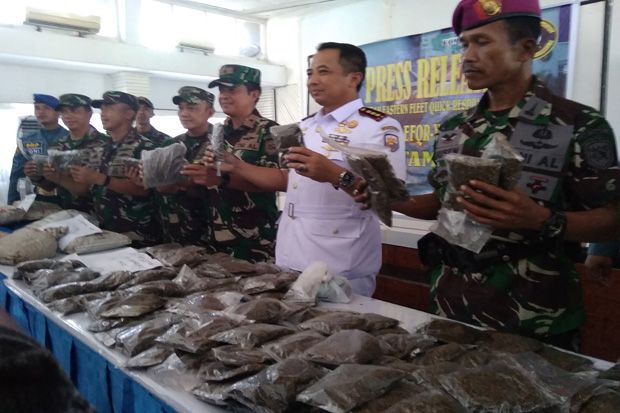 TNI AL Gagalkan Penyelundupan 22,8 Kg Ganja dari PNG