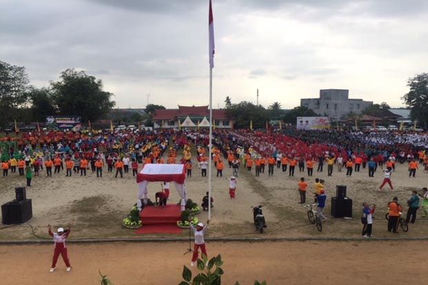 Gubernur dan Bupati di Kalteng Senam Bersama Peringati Haornas