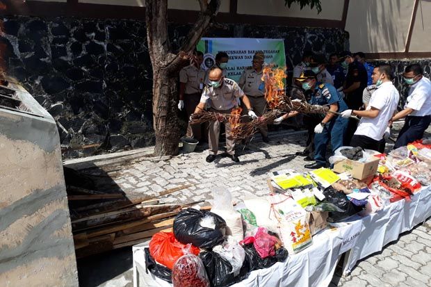 Balai Karantina Pertanian Tanjungpinang Musnahkan Barang Tegahan 149 Kg