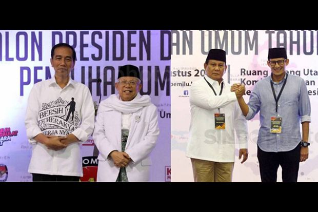 Jokowi-Maruf dan Prabowo-Sandi Resmi Jadi Capres Cawapres