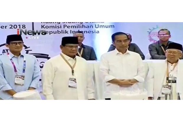 Jokowi-Maruf Nomor Urut 1, Prabowo-Sandi 2