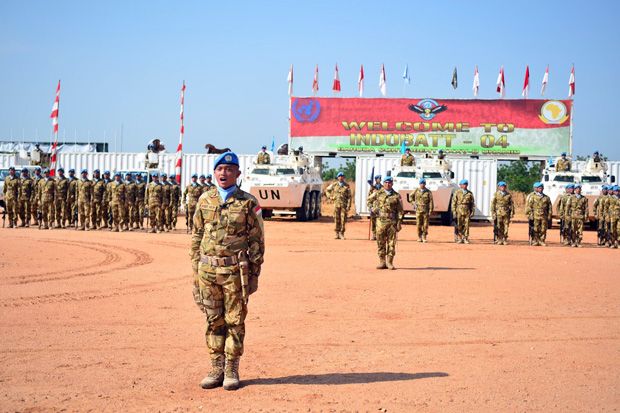 Satgas Yonkomposit Kontingen Garuda XXXV-D Peringati HUT TNI di Sudan