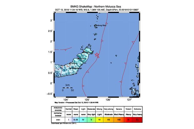 Gempa Berkekuatan 5.6 SR Guncang Sulawesi Utara