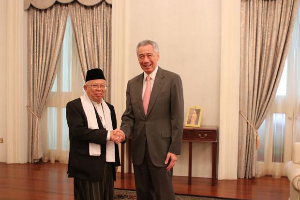 Maruf Amin Bertemu PM Lee Hsien Loong di Istana Singapura