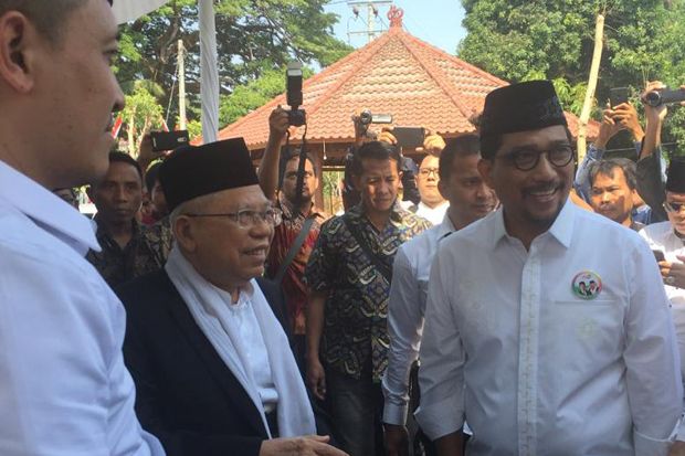 Kunjungi Madura, Maruf Amin Sebut Ia Keturunan Raja Bangkalan