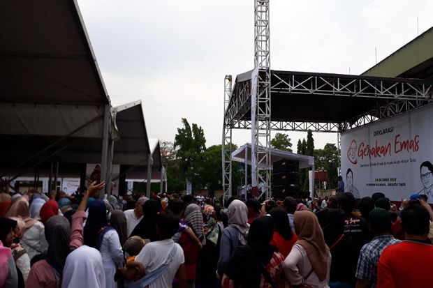 Prabowo Hadiri Deklarasi Gerakan Emas, Ribuan Emak-emak Berkumpul