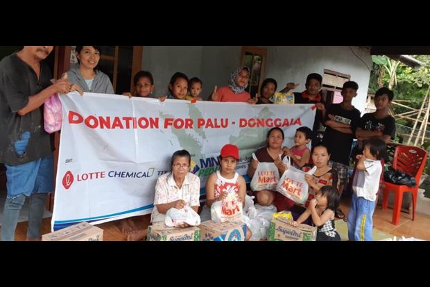 Lotte Chemical Titan dan MNC Peduli Distribusikan Bantuan ke Sulteng
