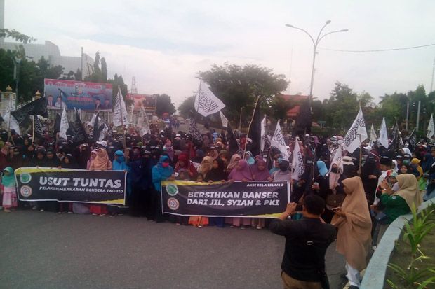Buntut Pembakaran Bendera Tauhid, Ribuan Massa Demo di Pekanbaru