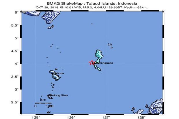 Gempa 5,2 SR Guncang Kepulauan Talaud, Tidak Berpotensi Tsunami