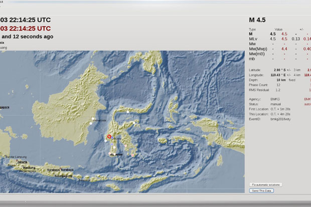 Gempa Susulan 4,5 SR di Mamasa Terasa hingga Toraja