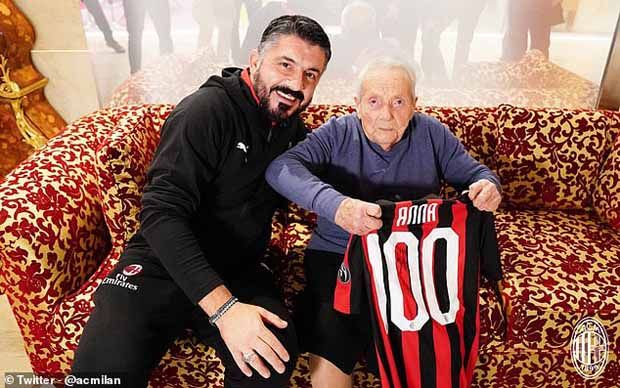 Ketika Gattuso Bertemu Fans AC Milan Berusia 100 Tahun