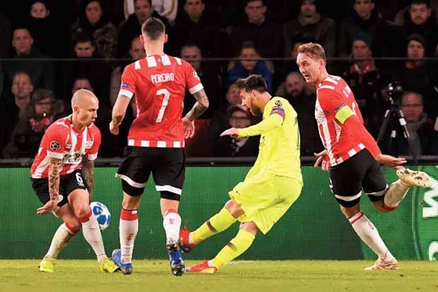Cetak Gol  ke PSV Eindhoven, Messi Ungguli Capaian CR7