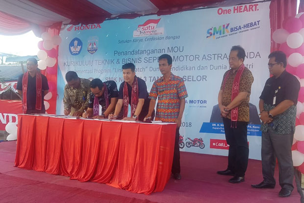 AHM Lanjutkan Program Kurikulum KTBSM Hingga SMKN 3 Tanjung Selor