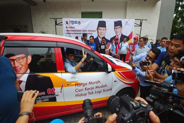 Markas Prabowo-Sandi di Jateng Diperkuat 6 Mobil Operasional