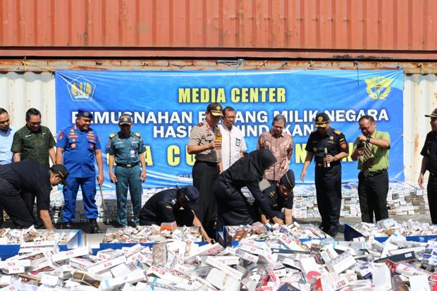 Bea Cukai Banten Musnahkan Barang Hasil Sitaan Puluhan Miliar