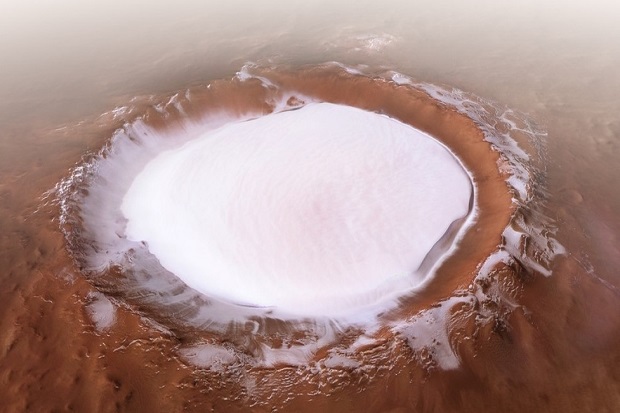 Ada Kawah Es Menakjubkan di Mars, Ini Penampakannya