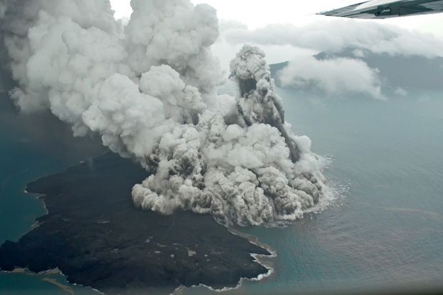 Kondisi Gunung Anak Krakatau Setelah Tsunami Selat Sunda