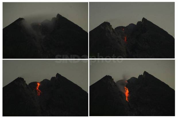 Malam Ini, Guguran Lava Merapi Capai 500 Meter