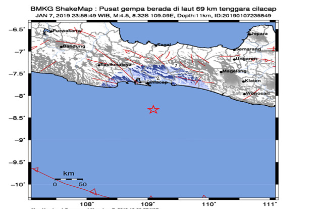 Setelah Tasikmalaya, Giliran Cilacap Digoyang Gempa 4,5 SR