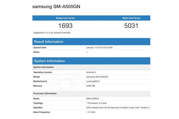 Mampir Lagi di Geekbench, Samsung Galaxy A50 Mengemas RAM 6 GB