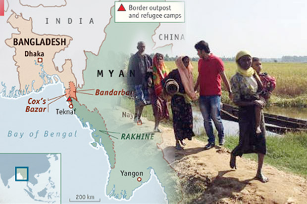 1.300 Muslim Rohingya Eksodus ke Bangladesh dari India