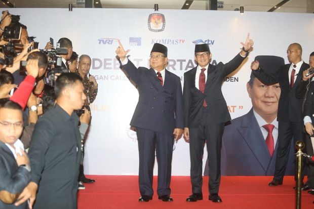 Debat Capres, Prabowo-Sandi Lebih Nyaman Tanpa Kisi-kisi