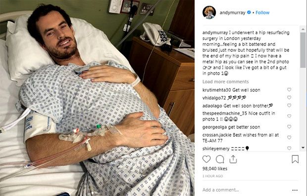 Naik Meja Operasi, Andy Murray Pasang Logam di Pinggulnya