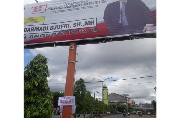 16 Billboard Caleg di Kota Lubuk Linggau Langgar Aturan