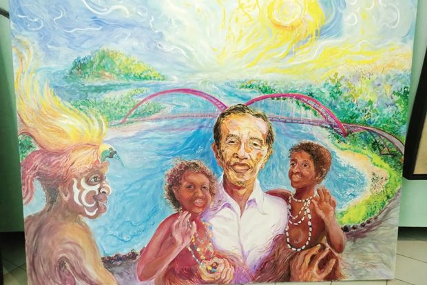 Lewat Lukisan, Seniman Lintas Generasi Dukung Jokowi-Maruf