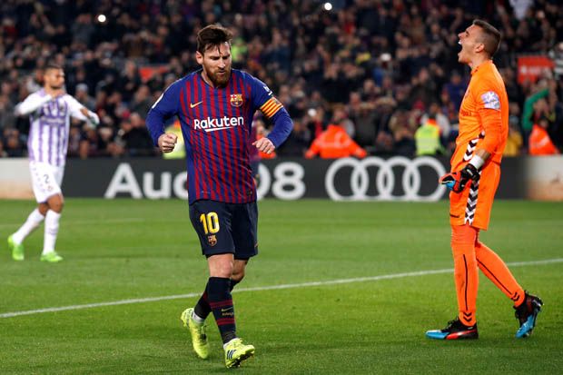 Babak I Barcelona vs Valladolid: Messi Cetak Gol ke-30