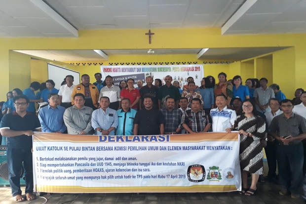 Umat Katolik Bintan dan KPU Tanjung Pinang Deklarasi Pemilu Damai