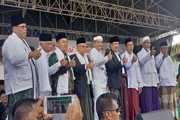 Maruf Amin Hadiri Deklarasi Dukungan Kiai dan Santri Pangandaran