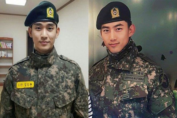 Kim Soo Hyun dan Taecyeon 2PM Naik Pangkat Jadi Sersan