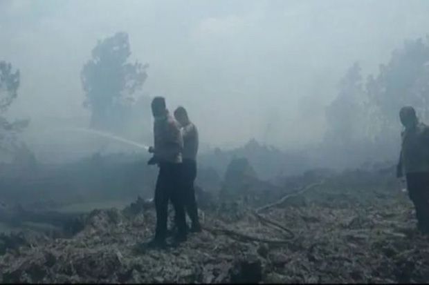 Kebakaran Hutan dan Lahan di Bengkalis Riau Terus Meluas