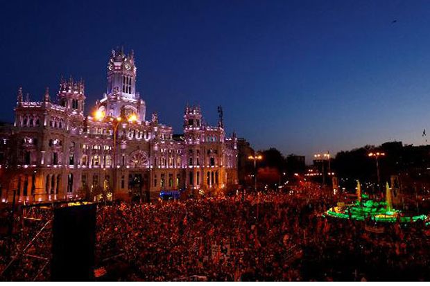 Ribuan Demonstran di Pusat Kota Madrid Dukung Separatis Catalan