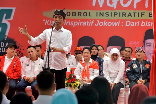 Jokowi Ngopi Bareng Milenial Banyuwangi, TKN yakin Dukungan Makin Solid