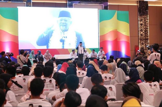 Kampanye di Palembang, Maruf Amin Disambut Ribuan Milenial