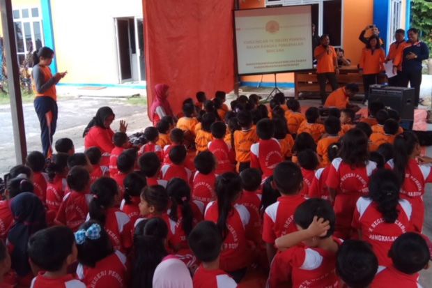 Murid TK Pembina Belajar Kesiapsiagaan Bencana di BPBD Kobar