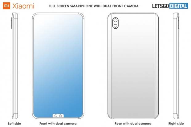 Xiaomi Patenkan Ponsel Lekuk dengan Kamera Selfie Ganda di Bawah Layar