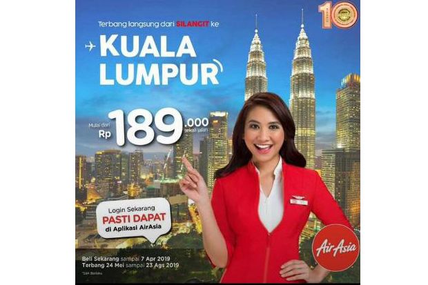 AirAsia Tawarkan Tiket Murah untuk Penerbangan Silangit-Kuala Lumpur