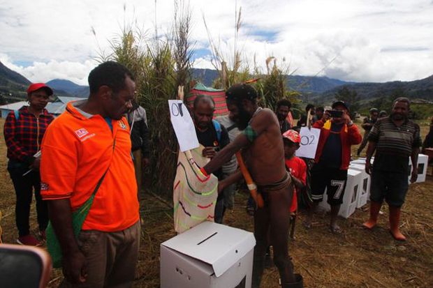 Pakai Sistem Noken, Jokowi-Maruf Unggul Hampir 100% di Kabupaten Puncak Papua