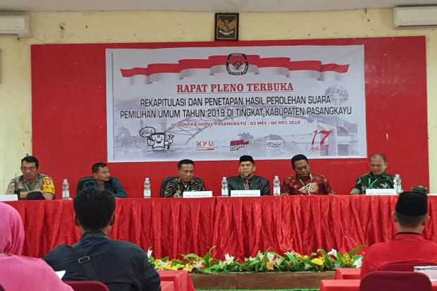 KPU Pasangkayu Gelar Rapat Pleno Rekapitulasi dan Penetapan Hasil Perolehan Pemilu 2019