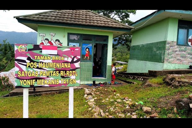 Lewat Pos Satgas, TNI Bangkitkan Semangat Belajar Anak di Perbatasan